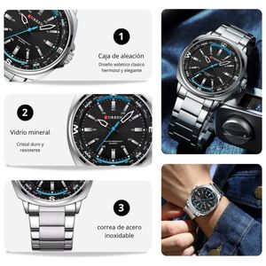 Reloj CURREN 8455 Elegante Para Hombre – Negro