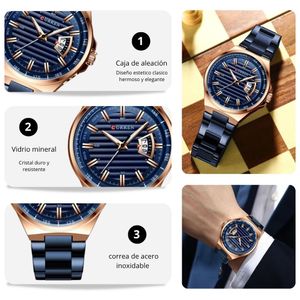 Reloj CURREN 8375 Elegante Para Hombre – Azul