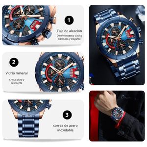 Reloj CURREN Cronografo 8401 Para Hombre – Azul