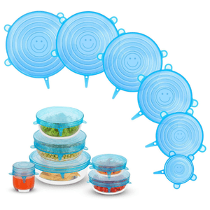 Setx12 Tapas De Silicona Reutilizables Elásticas Recipientes