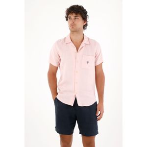 Camisa en 100% lino rosada para hombre