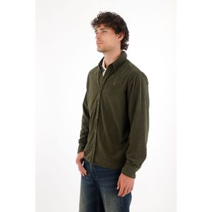 Camisa con textura tipo corduroy verde para hombre