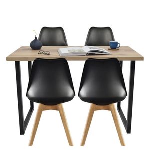 Juego de Comedor Industry con 4 Sillas Milano negra