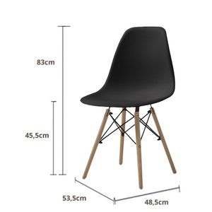 Juego de Comedor basic Madera con 4 Sillas Eames negras