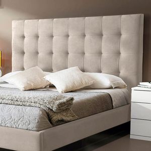Base Cama Con Espaldar King Luxury Beige