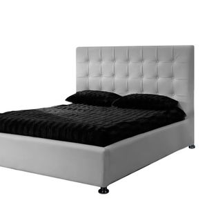 Base Cama Con Espaldar King Ilusion Gris Perla