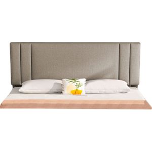 Base Cama Con Espaldar Sencillo Lupe Taupe