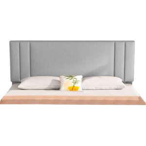 Base Cama Con Espaldar Sencillo Lupe Gris Perla
