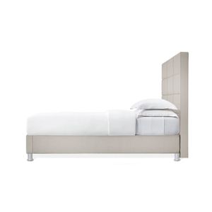 Base Cama Con Espaldar Sencillo Delhi Beige
