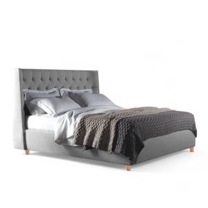 Base Cama Con Espaldar Doble Marfil Gris Perla