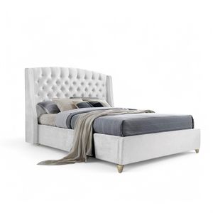 Base Cama Con Espaldar Doble Italia Blanco