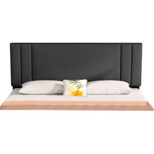 Base Cama Con Espaldar King Lupe Gris Plomo