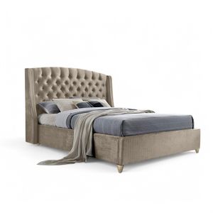 Base Cama Con Espaldar Doble Italia Taupe