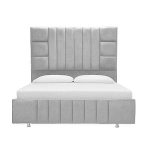 Cama Doble Fiora Gris Perla