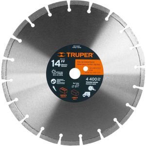 Disco de diamante de 14" x 2.8 mm corte asfalto y concreto Truper DID-3140A