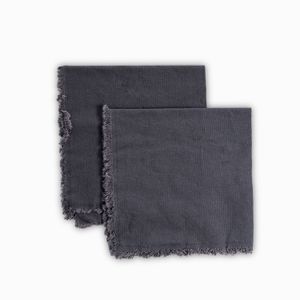 Servilleta de tela flecos gris setx2
