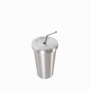 Vaso con pitillo en acero inox 500ml