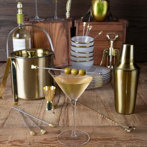 Cuchara coctelera dorada