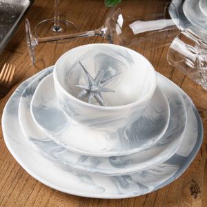 Plato mármol 21 cm setx4