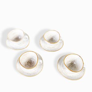 Pocillo y plato arena setx4