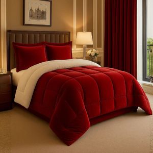 Edredón Doble Faz de Lujo Piel de Durazno - Ovejero Voypre Tamaño Doble Rojo