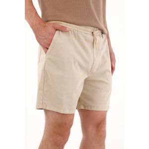 Bermuda en dril con pretina elástica café para hombre