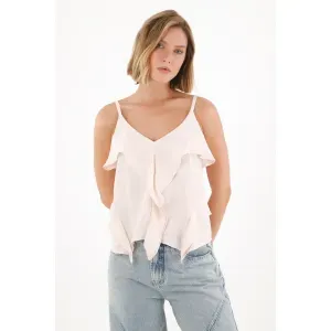 Camisa de tiras rosada para mujer