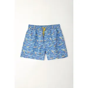 Pantaloneta de baño con estampado marino para hombre