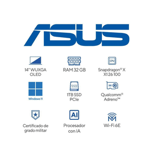 Portatil ASUS Snapdragon X Elite X126100 32Gb 1Tb Ssd - UX3407QA-QD288W