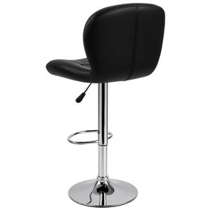 Set X2 Silla Bar Bari Botones Negra Giratoria 360° Altura Ajustable