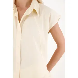Camisa en popelina crudo para mujer
