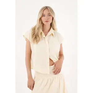 Camisa en popelina crudo para mujer