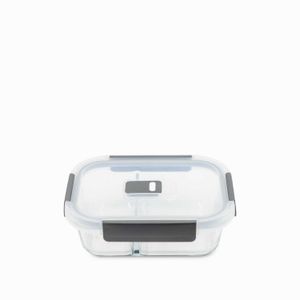 Recipiente rectangular con división en borosilicato 600ml