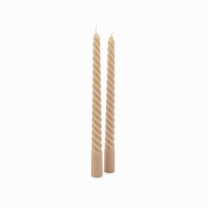 Velas decorativas espiral beige 25cm set x2