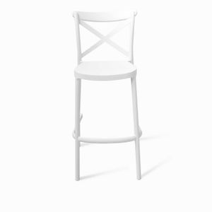 Silla X blanca en plástico bar