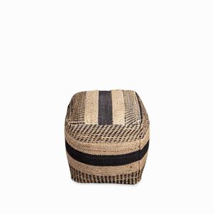 Puff yute líneas negras