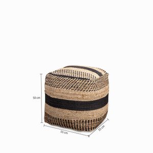 Puff yute líneas negras