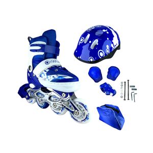 Patines En Linea Semiprofesionales Kit Onwheels Ajustables Con Protecciones Azul