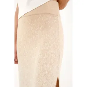 Falda larga tejida con diseño degradé para mujer