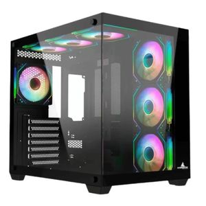 Chasis Gamer Iceberg Crystal Cube S Negro + 6 Fans