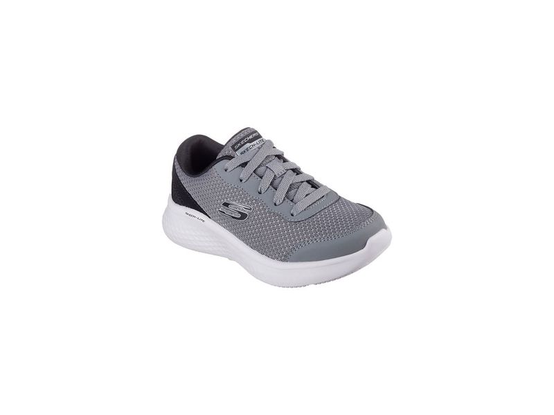 Tenis Skechers Vapor Foam Niño Color Gris Blanco Negro