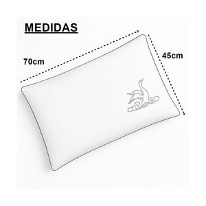 Almohadas Hoteleras x2 Blanca Bordado Negro Cisne