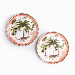 Plato Palmeras cheetah 20 cm set x2