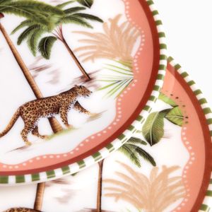 Plato Palmeras cheetah 20 cm set x2
