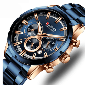 Reloj Curren 8355 En Acero De Lujo Casual Para Hombre Azul