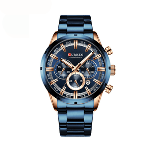 Reloj Curren 8355 En Acero De Lujo Casual Para Hombre Azul