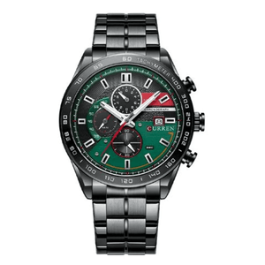 Reloj Curren 8415 Cronógrafo En Acero Negro Para Hombre