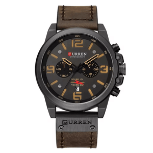 Reloj Curren 8314 Cronógrafo En Cuero Para Hombre Marron