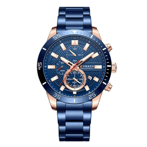 Reloj Curren 8417 Cronógrafo En Acero Para Hombre Azul