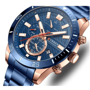 Reloj Curren 8417 Cronógrafo En Acero Para Hombre Azul